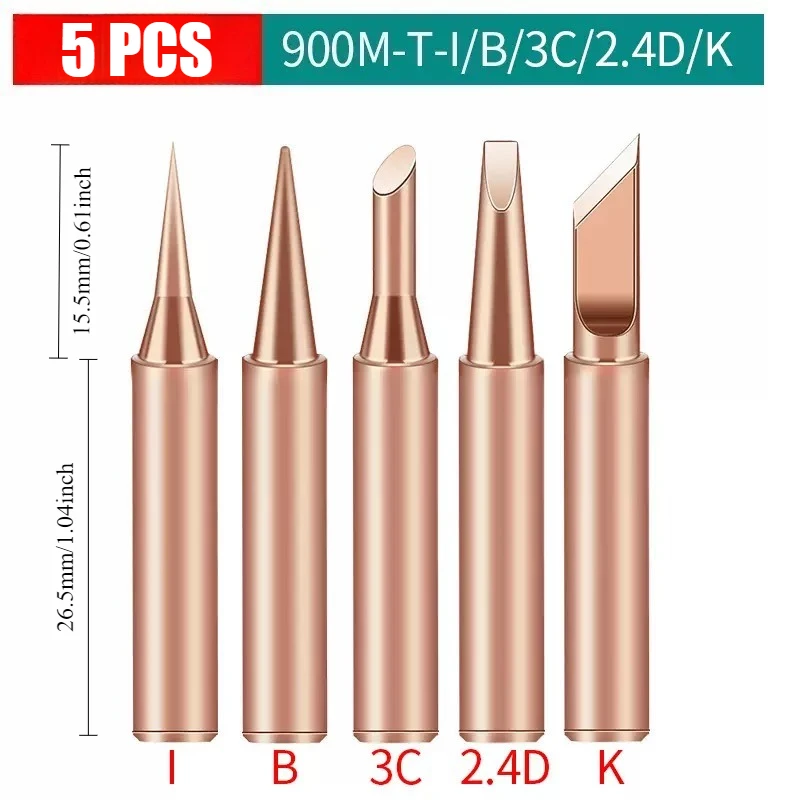 5-teiliges Premium-Lötspitzen-Set der Serie 900M für industrielle Anwendungen, perfekt für die Wartung elektronischer Produkte – Detail 2