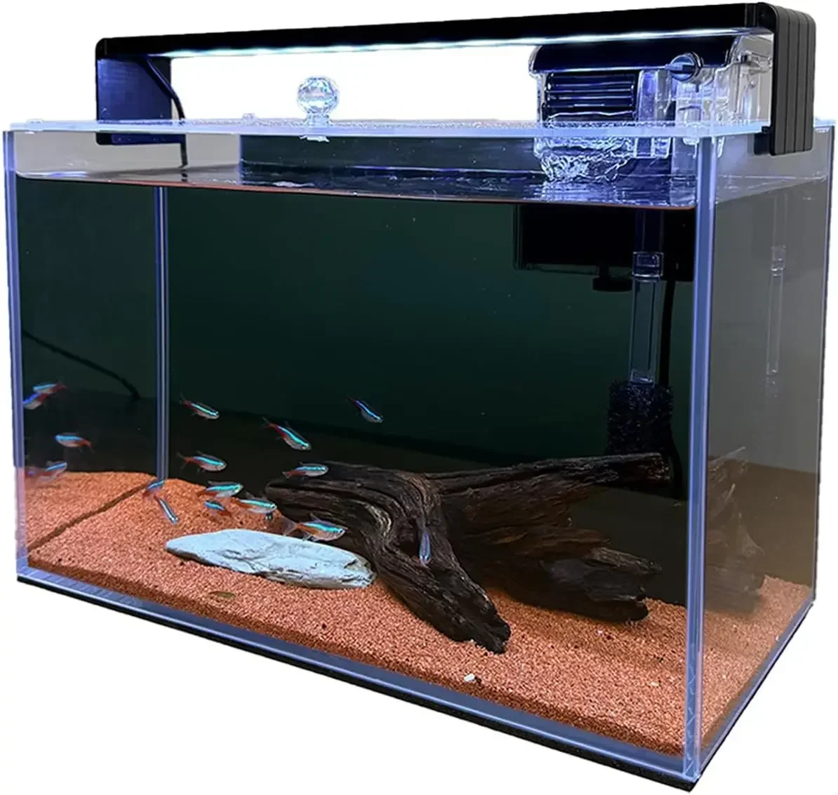 3.2 Gallon Fish Tank, Nano Nature Aquarium Kit,Small Aquarium Starter Kit,Ultra-Clear Rimless Desktop Small Aquarium with Filter