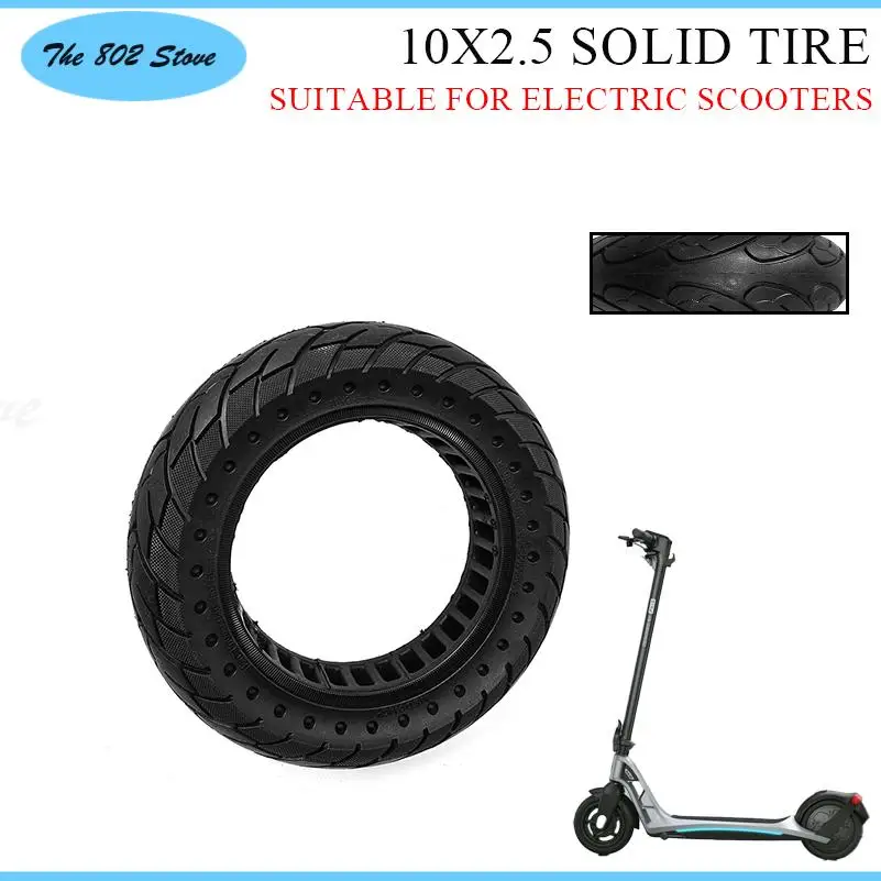 

10x2.5 Solid Honeycomb Tires for Segway Ninebot Max G30 / G30LP / G30, 10*2.50 Airless Puncture Proof Tire, Shock AbsorptionTire