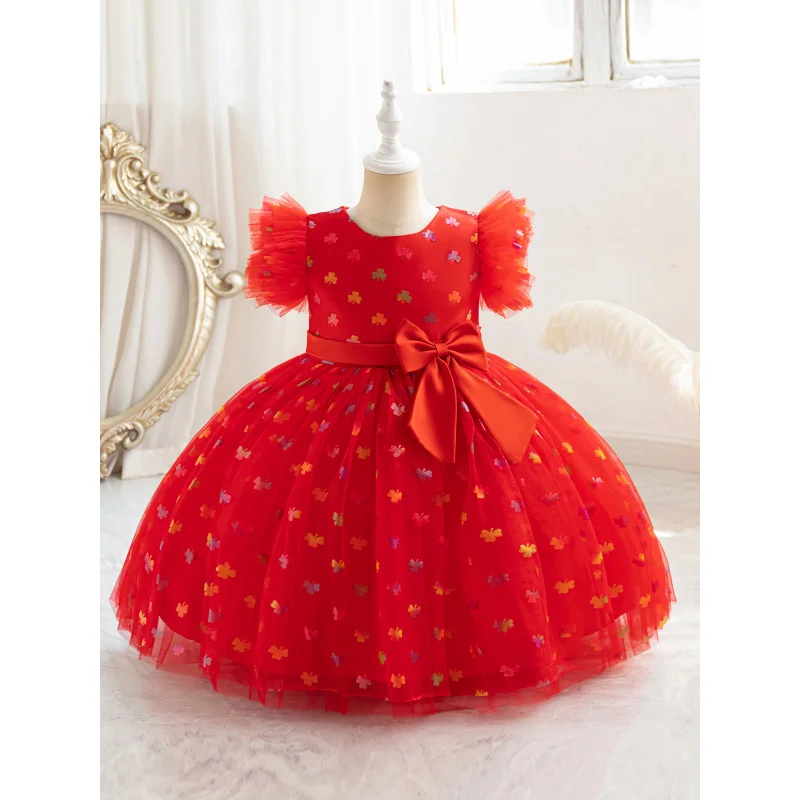New Cross-Border High-End Girl's Children's Princess Gown Birthday Dance Performance Piano Year-Old Princess Dress Wholesale