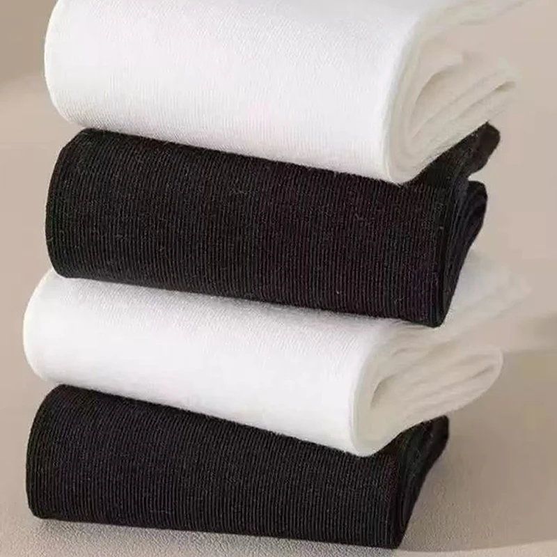 1/3/5/10 Pairs Women Classic Solid Color Soft Breathable Preppy Style Mid‑Calf Socks