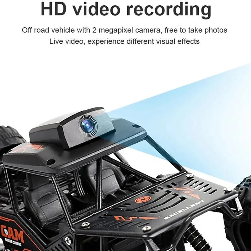 Rc 자동차 오프로드 리모컨 스턴트 카 1:18, HD 720P 와이파이 FPV 카메라, 2.4G SUV 라디오 컨트롤, 어린이용 등산 장난감