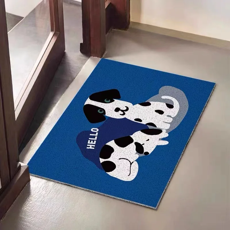 

Blue Cartoon Dog Anti-slip PVC Floor Mat Welcome Entrance Doormat Entry Porch Hallway Entryway Home Decor Dust Removal Carpet