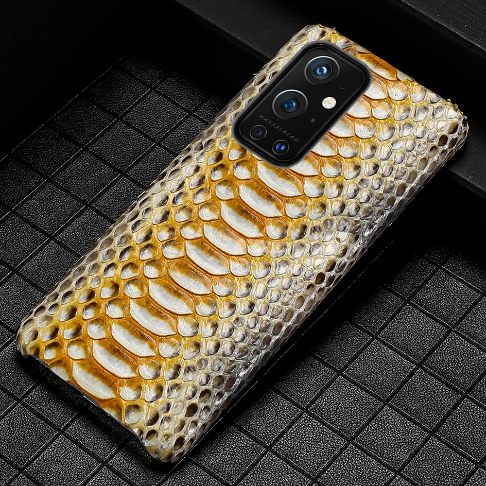 

Luxury Genuine Python Leather phone case for Oneplus 12 11 10 Pro 12R 11R Ace 3 Nord 3 Snakeskin Cover For One Plus 12