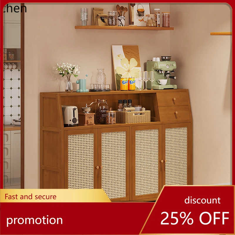 

HT kitchen dining side retro side cabinet living room storage floor cabinet coffee integrated storage against the wall