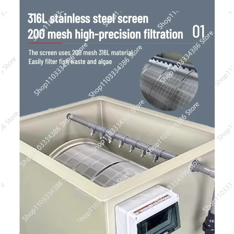 Fish Pond Water Treatment Machinery Micro Drum Filter Koi Pond Biological Filtration System Microfiltration Machine for Pond