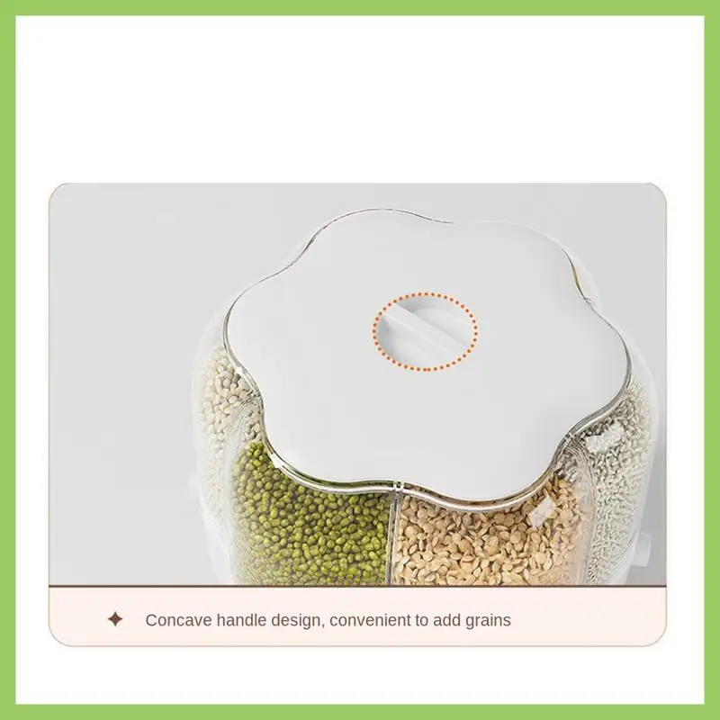 

ABJT-Home Food Container Rotatable Rice Barrels Sealed Cereal Dispenser Kitchen Food Storage Container White
