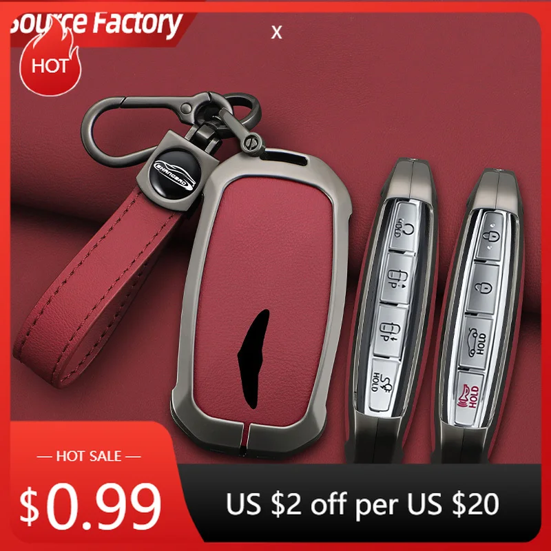 

Автомобильные наклейки из цинкового сплава, чехол для автомобильного ключа, смарт-брелок для дистанционного управления, автоаксессуар для Hyundai Genesis G80 2023 2024 2025 G70 G90