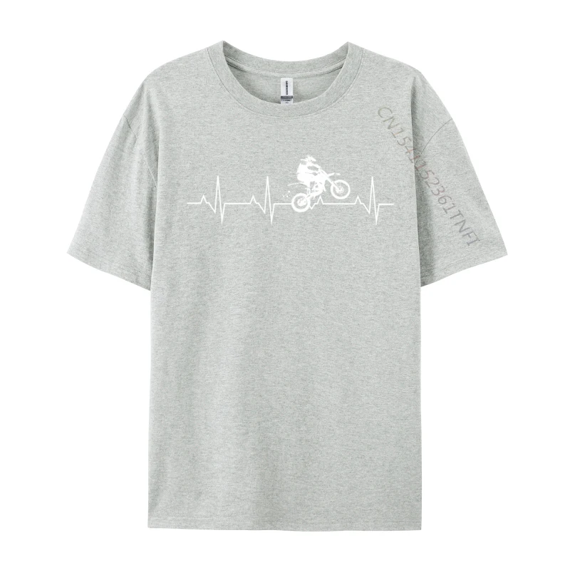 Motocross Heartbeat Motorcycle Dirt Bike Enduro Biker Ekg Tees Design Tshirts Loose Print Mens T-Shirts Print Free Shipping image 4