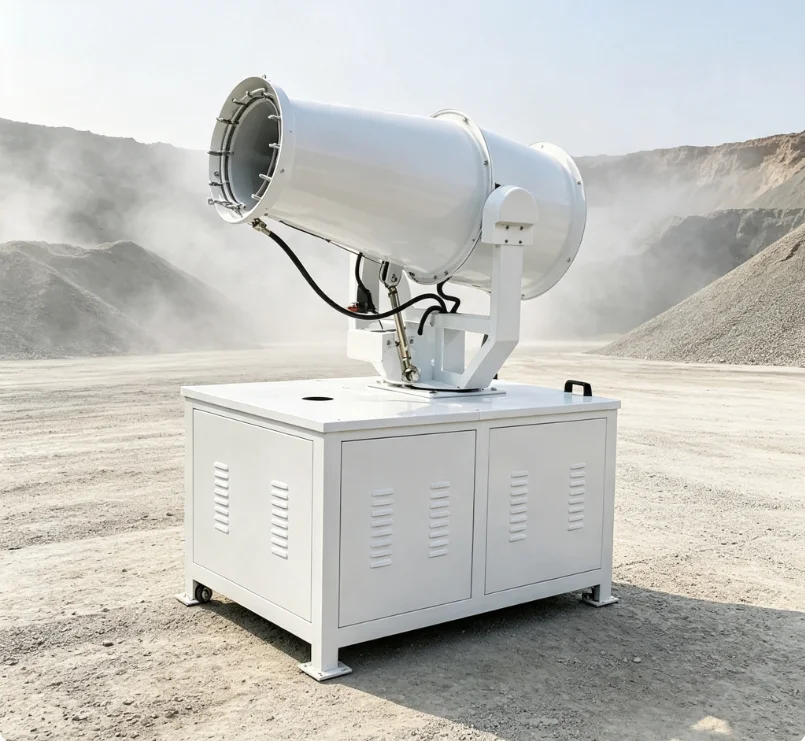 High Velocity Fog Cannon Dust Suppression Equipment 80m Throw 160° Horizontal Rotation For Port Terminal Bulk Yard Customized
