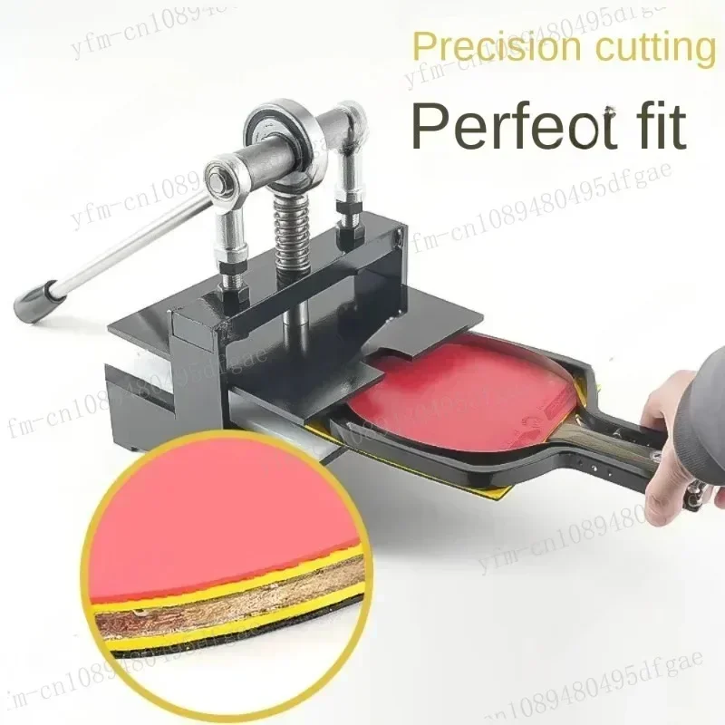 Table Tennis Racket Rubber Cutting Machine Double Roller Bearing Manual Press Ping-Pang Bat Rubber Edge Cutter Pasting Device