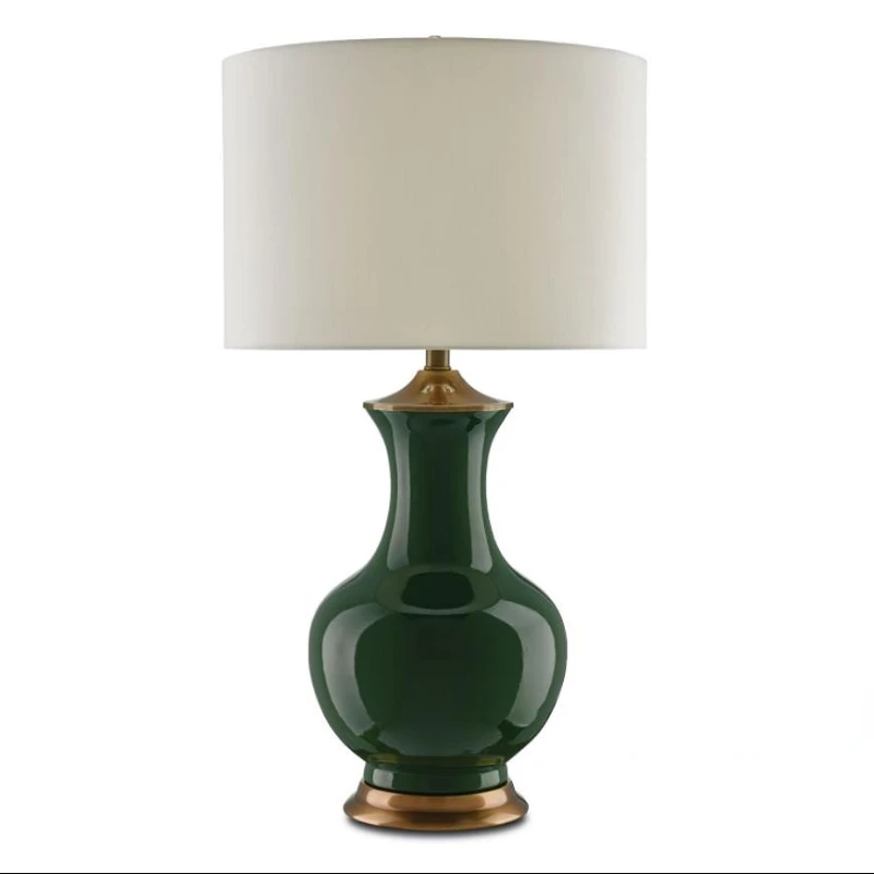 

New york Xiacheng Park imported high-end home decoration, green and dripping, high-bright glazed ceramic emerald table lamp