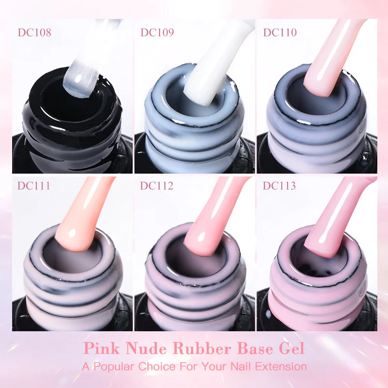 Milky Jelly White Rubber Base Gel Polish Nude Color Semi Permanent Soak Off UV LED Self-leveling Gel Varnish Manicure Nails Art