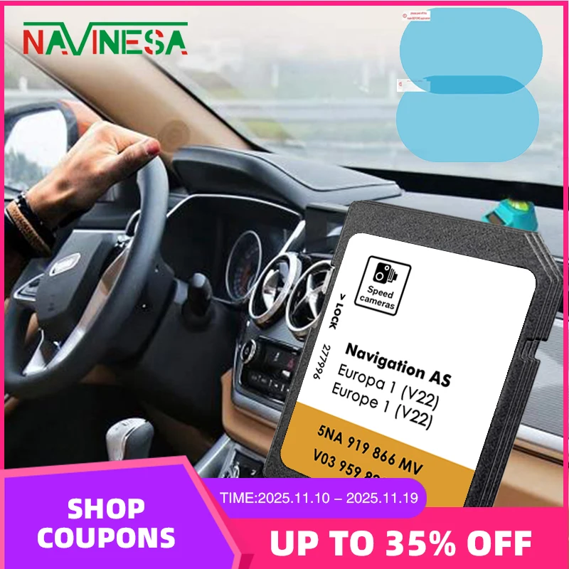 

32 ГБ SD-карта навигации AS V19 для VW Discover Media GPS 2024 карты Европа Navi Tiguan Transporter Car