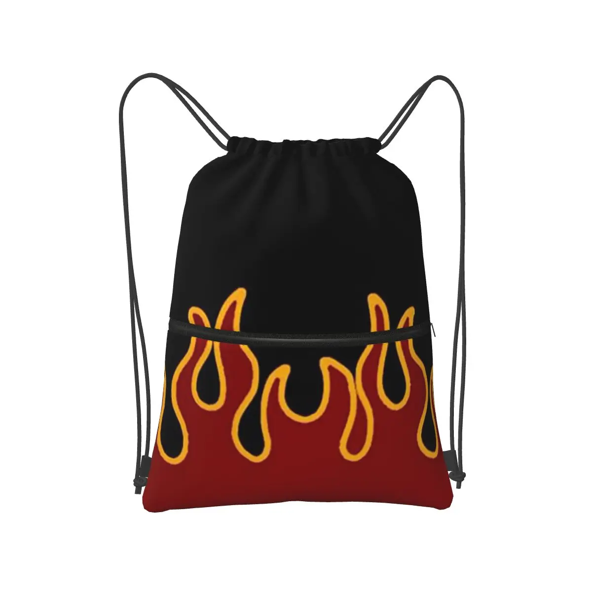 Big Fire Flames Burning Flame Backpacks Multi-function Drawstring Bundle Pocket Sports Bag Book Bags for Man Woman School