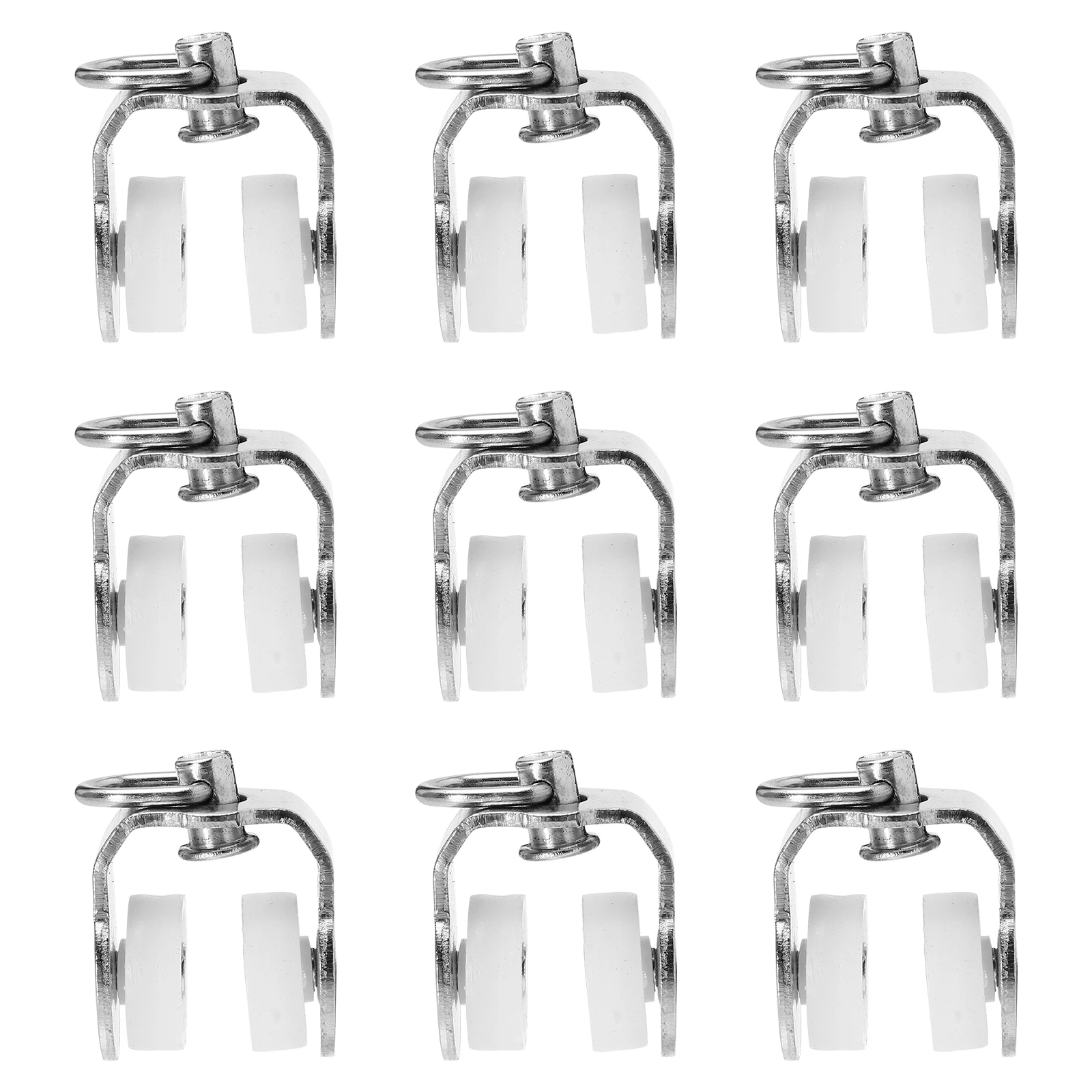 

20pcs Wheel Plastic Metal Roller Track Glider Hook Fittings Curtain Fittings Sliding Wheel Window Decor Hardware