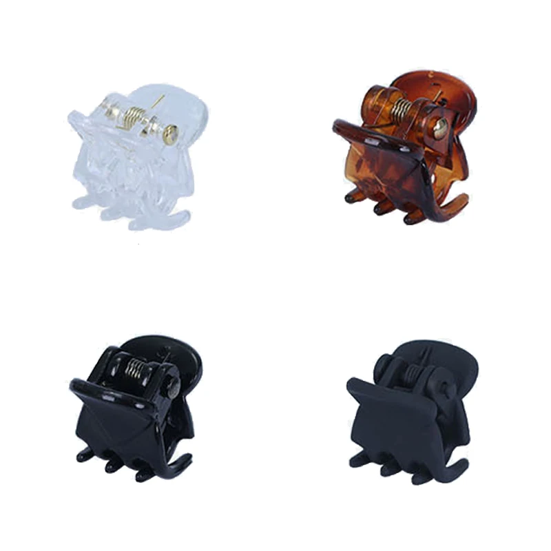 Pinces à cheveux pour femmes, 10 pièces/lot, 1.0 1.5cm, petites griffes noires brunes transparentes en plastique, accessoires de coiffure pour