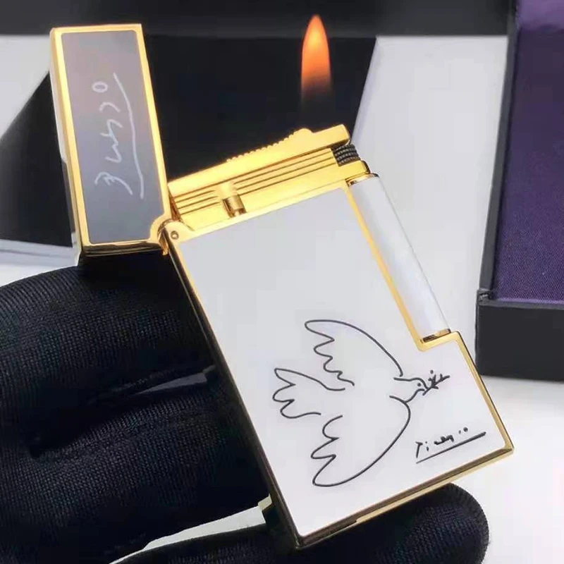 Picasso JT.Dunant Lighter Lacquer Metal Brass Cigar Smoking Cigarette Gadget Outdoors Men Father\'s Day Best Choice Gifts Unique