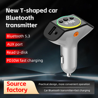 PD30W+QC3.0 Bluetooth 5.3 Car MP3 Player FM Transmitter Wireless Handsfree U Disk Play Music USB Type-C Car Fast Charger Adapter