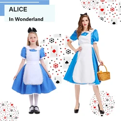 Alice Girl Dress Blue Pastures Parent-child Costumes Girl Tea Party Dress Blue Gown Stage Performance Costume Casual Outfit