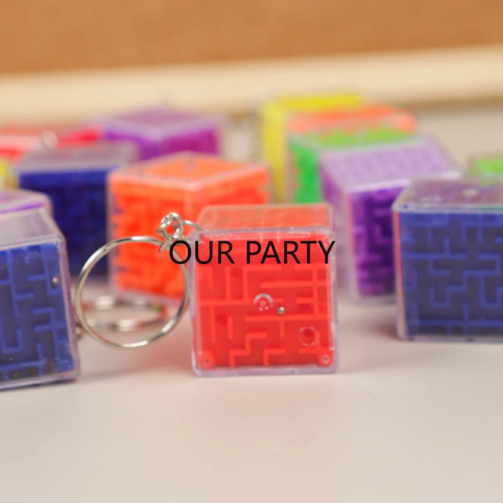 10Pcs Mini 3D Maze Puzzle Intelligence Keychain Educational Toy for Kids Birthday Party Favors School Rewards Pinata Fillers