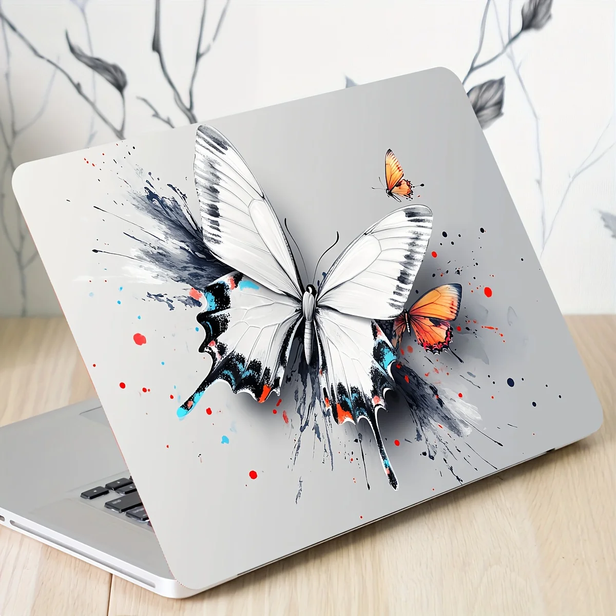 

Набор из 2 штук, виниловый чехол для ноутбука с изображением бабочки - устойчивый к царапинам ПВХ-чехол, легко наклеиваемая прочная наклейка для ноутбуков, автомобилей