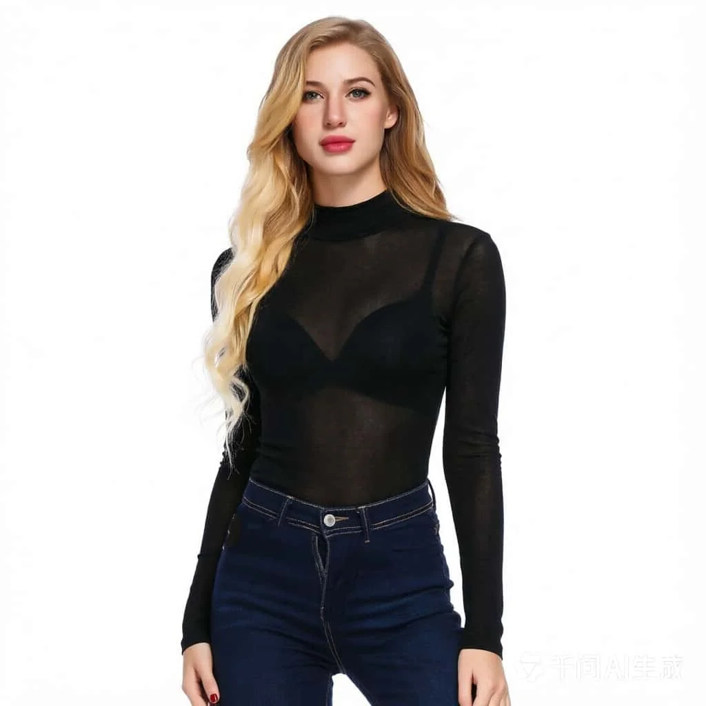 FREEAUCE NEW Long Sleeve One-pieces Sheer Black Mesh Bodysuits Tops T Shirts for Woman Plus Size Sexy Body Suit Lingerie S-XXXL view 3