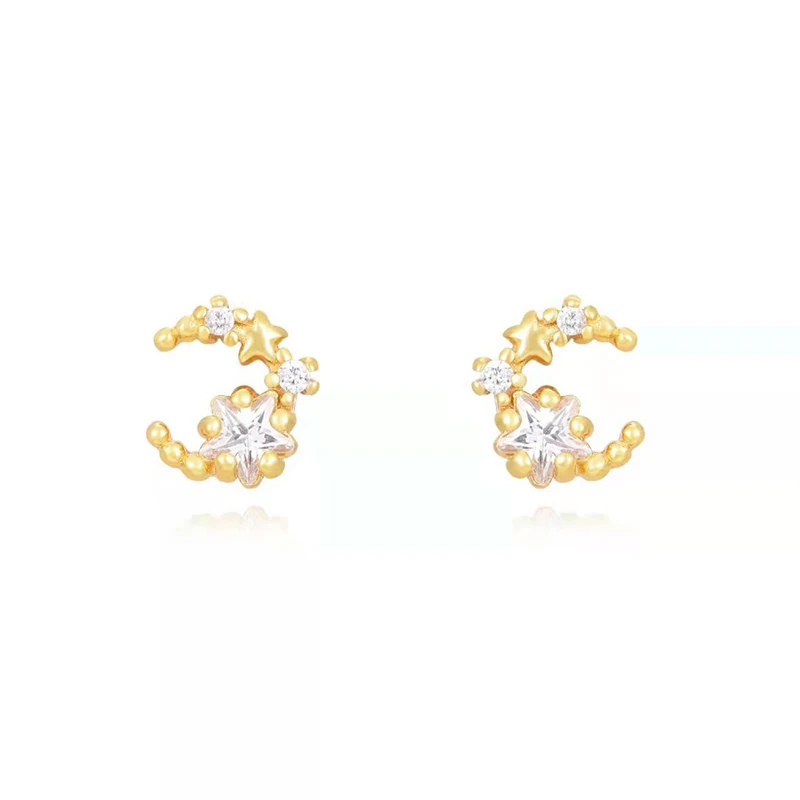 KEYOUNUO Gold Silver Filled Stud Earrings Set For Women Boho Style Zircon Ear Cuffs Dangle Hoop Earrings Party Jewelry Wholesale