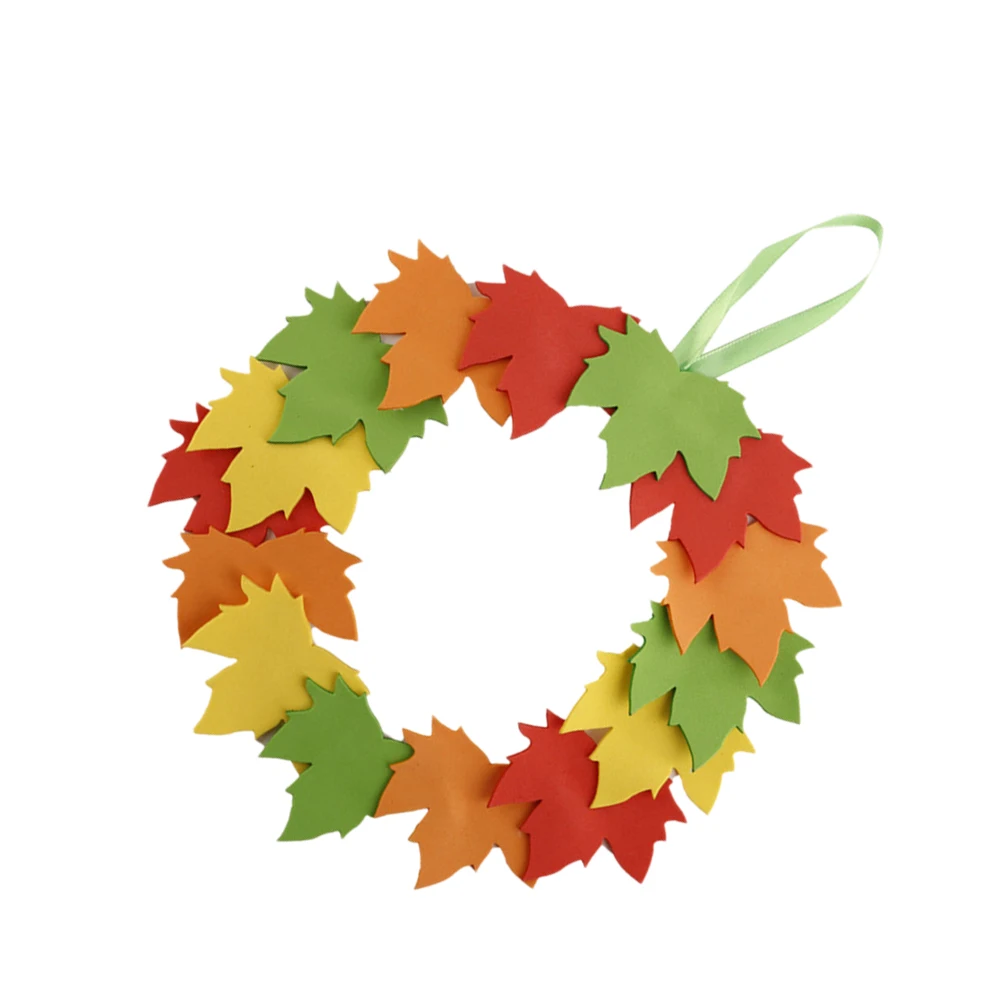 Akcesoria DIY dla dzieci, zestaw do tworzenia wieńców z liści, materiały do rękodzieła, edukacyjne przybory szkolne, dekoracje wieńców z liści.