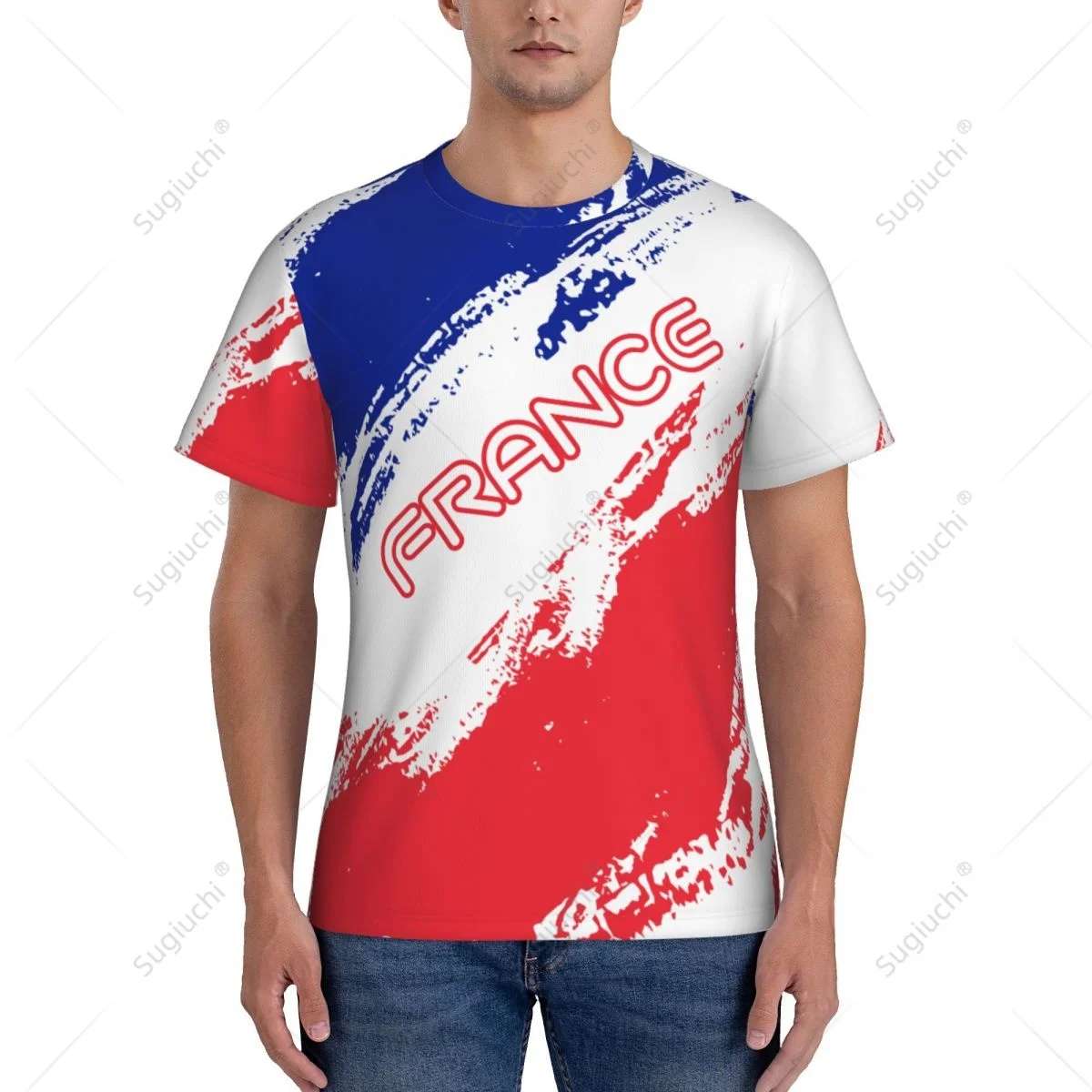 Custom Name Nunber France Flag Color Men Tight Sports T-shirt Women Tees jersey For Soccer Football Fans