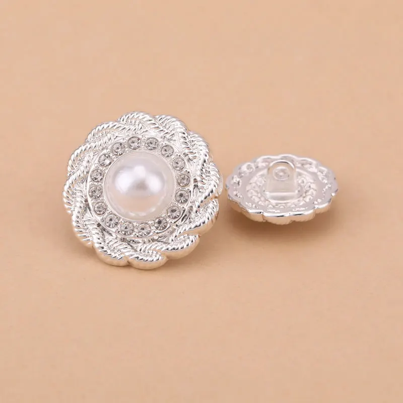 Metall-Strass-Blumenknöpfe mit hohem Schaft, dekorative Knöpfe für Hemden, Blusen, Mäntel, Strickjacken, Kleidung, Nähzubehör – Detail 5