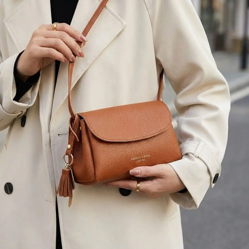 Neue Damen-Umhängetaschen aus weichem Leder, modische Vintage-Handtasche, leichte, tragbare Umhängetasche, Geschenk für Frauen – Detail 8