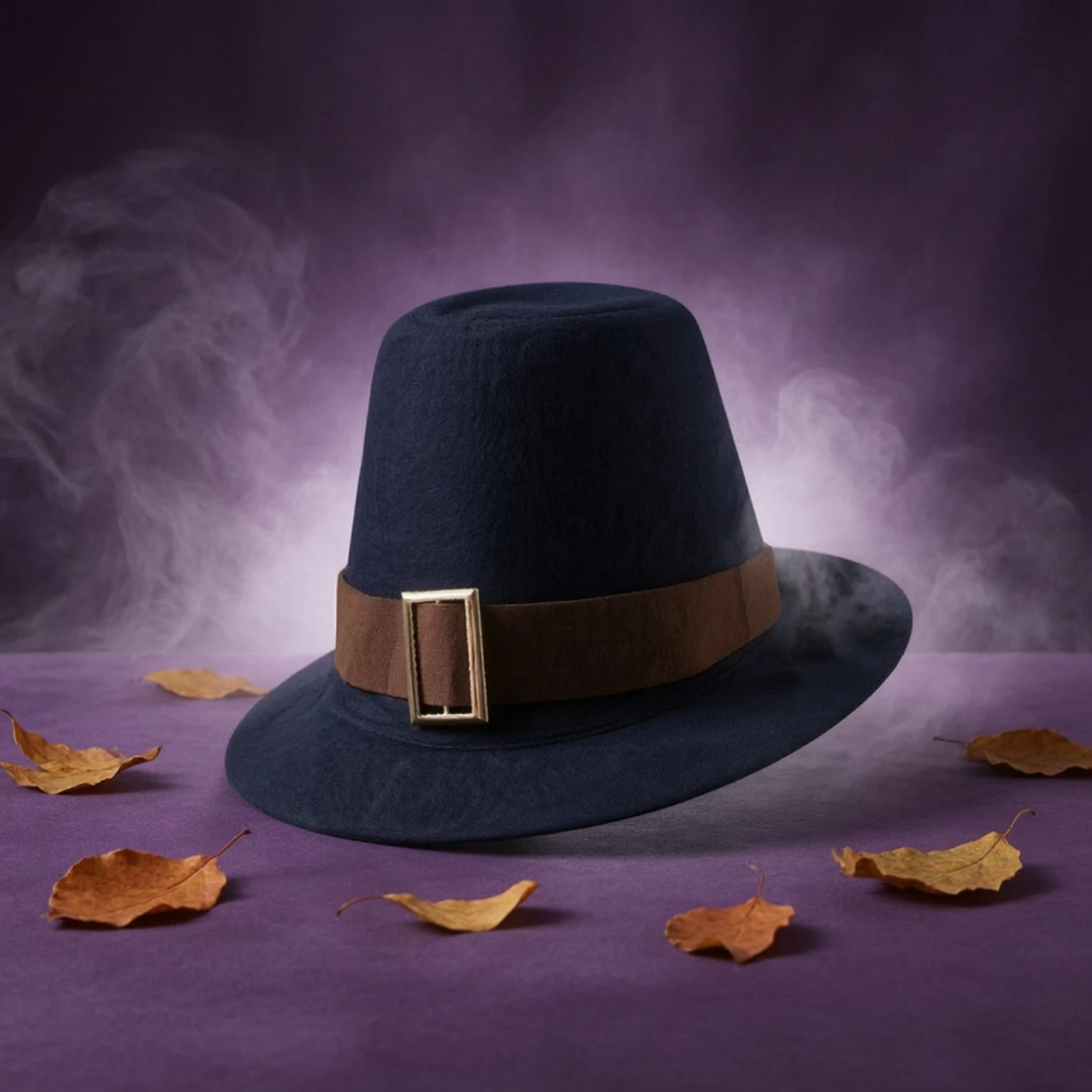 Chapeau Fedora Classique Noir avec Boucle, en Feutre Noir, Chaud pour l'Hiver