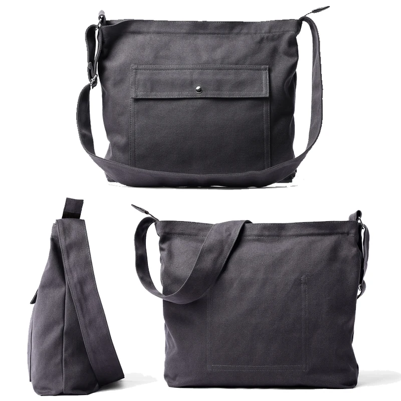 Sac à bandoulière en toile pour homme, sac messager vintage, grande capacité 11L, sac d\'extérieur tendance, sac lancé pour ordinateur portable 13