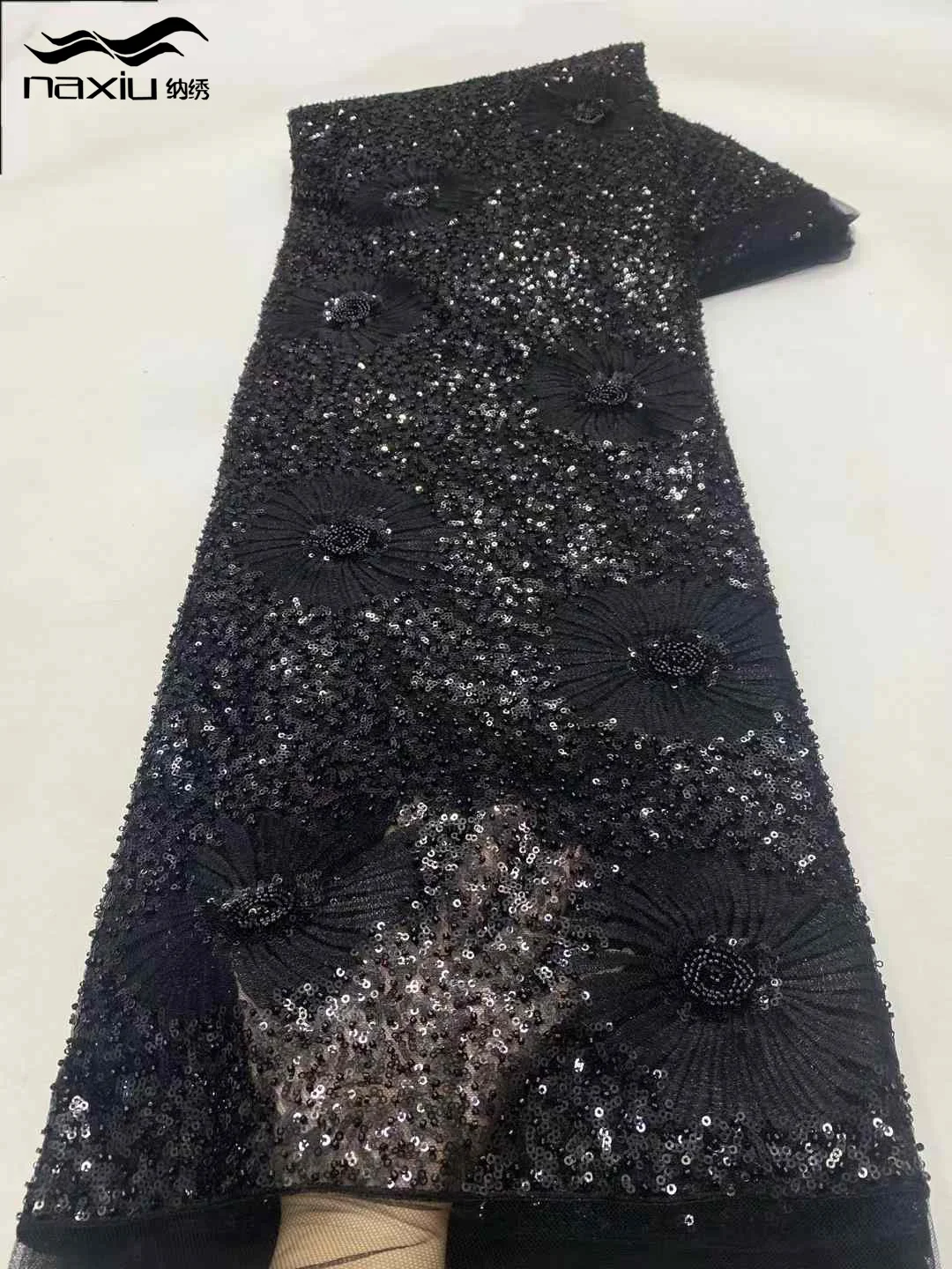 Madison African Beads lace Fabric 2024 High Quality Sequins Embroidery French Beaded Tulle Laces For Nigerian Wedding Dresses