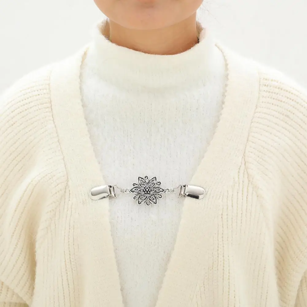 Único xale fecho vintage strass pato boca clipe para cardigans femininos xales vestidos retro inverno camisa colar broche pino