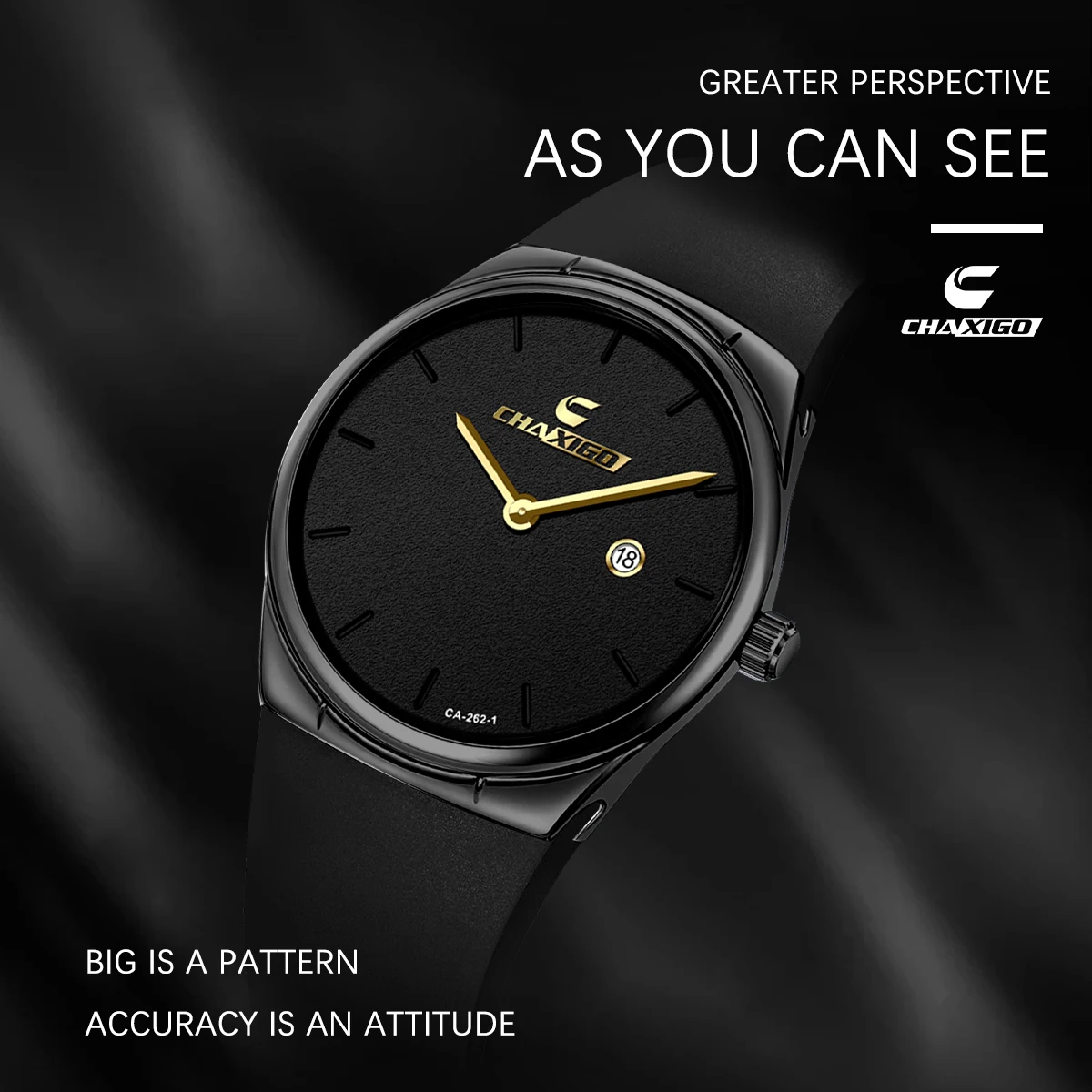 CHAXIGO Unisex Zegarek Modny z Prostym Skórzanym Paskiem, Koperta 39mm, Wyświetlacz Daty, Wodoodporność 30m, Zegarek Kwarcowy