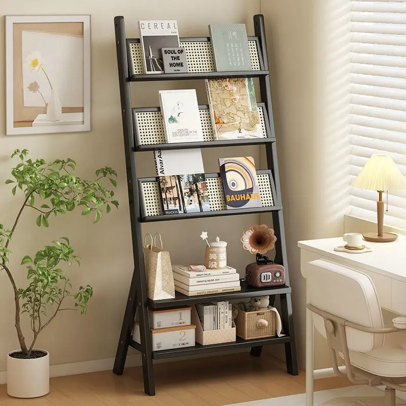 

Bookshelf Floor-to-ceiling bookcase Living room against the wall Bookshelf Retro bedroom Multi-layer display cabinet Household