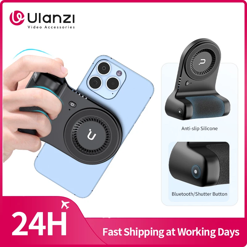 ​Ulanzi MA45 Magnetic Wireless Power Grip Mini Power Bank Grip for iPhone 16 15 14 13 Pro Pro Max Vertical&Horizontal Shooting