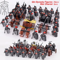 MOC The Qin Empire Chariot Horse Medieval Knights Army Soldiers Figures DIY Model Building Blocks Bricks Toys For Kids Gifts