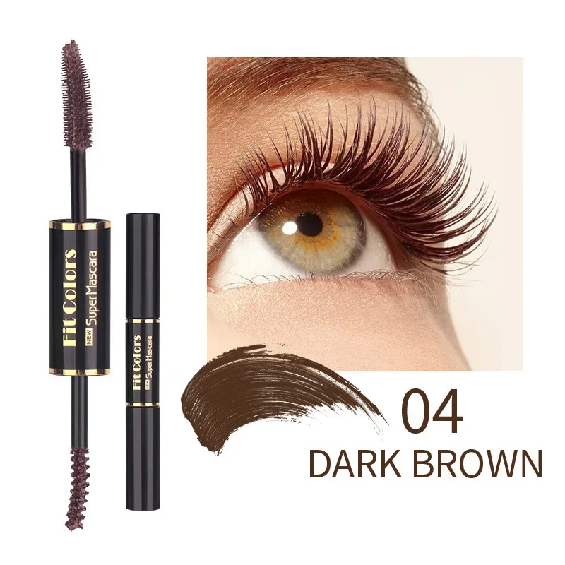 Mascara waterproof 4D à double tête et séchage rapide, maquillage cosmétique pour extension de cils naturels, disponible en bleu, violet, blanc et noir