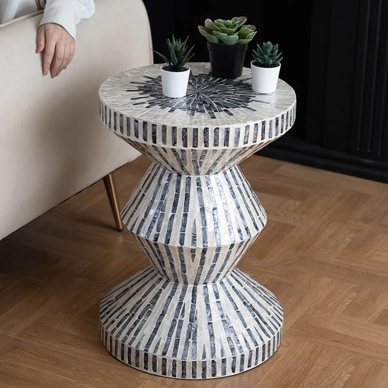 k*-Nordic Furniture,Creative Shell Decor Tea Table,Home Decoration Coffee Table,Art Storage Desk,Bedroom Nightstand