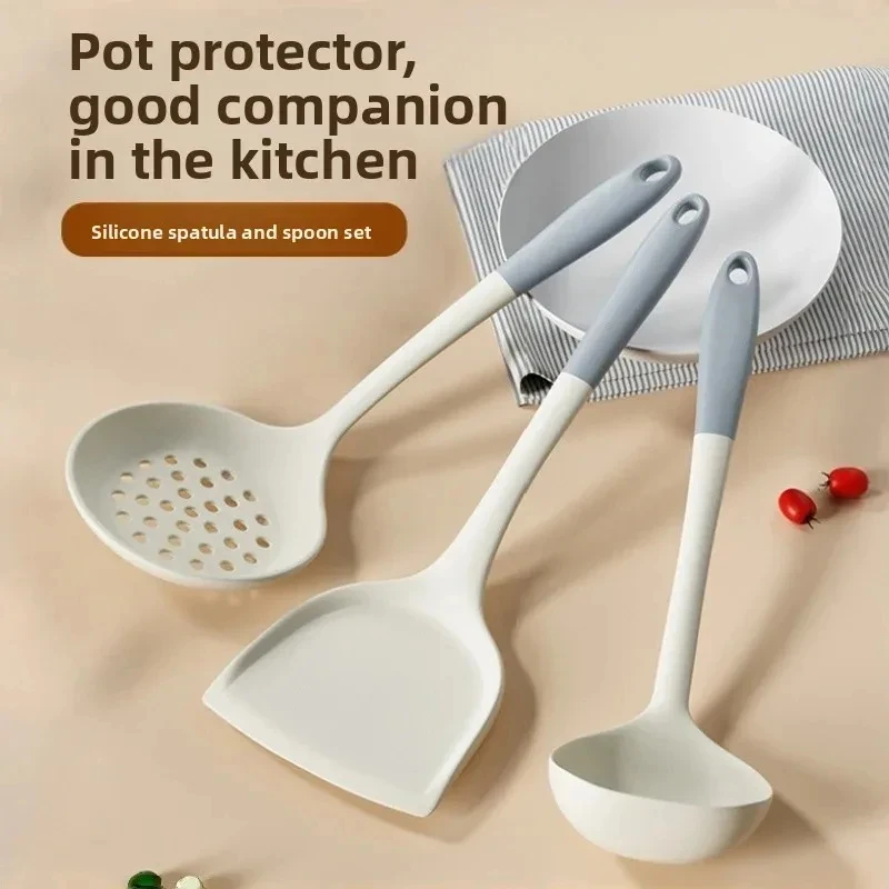Kitchenware Set Food Grade Silicone Spatula Non-stick Pan Special High Temperature Resistant Kitchen Cooking Soup Spoon Colander