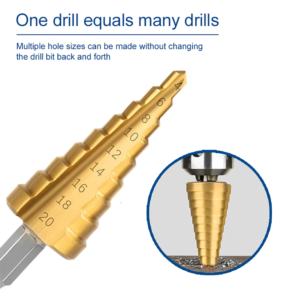 Hss Titanium Stap Boor 4-12 4-20 4-32Mm Boren Power Tools Metalen Hoge snelheid Staal Hout Hole Cutter Cone Boor Set