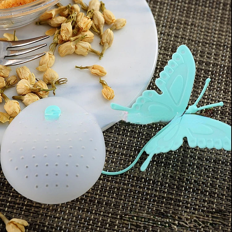 Hot Sale Butterfly Tea Bags Strainers Silicone Filter Infuser Silica Cute Teabags For Tea &ampCoffeeDrinkwareFree Shipping Items