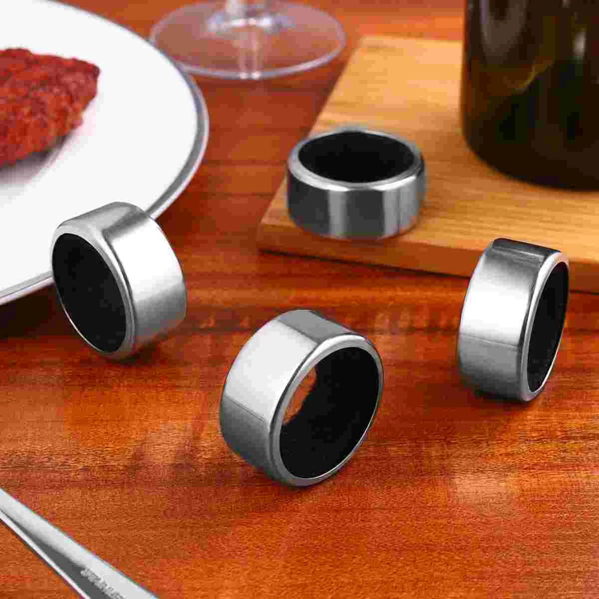 BESTONZON 4pcs Red Drip Stop Ring Stainless Steel Bottle Collar Ring Leak-Proof Anti-Overflow Ring Bar Tools Acce