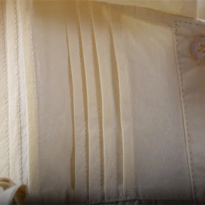 Японская милая девушка, сплошной цвет, модная ручная работа, плиссированная галстук, бант, кукольный воротник, свободные блузки, рубашка с короткими рукавами, ABDL, рубашка, топ