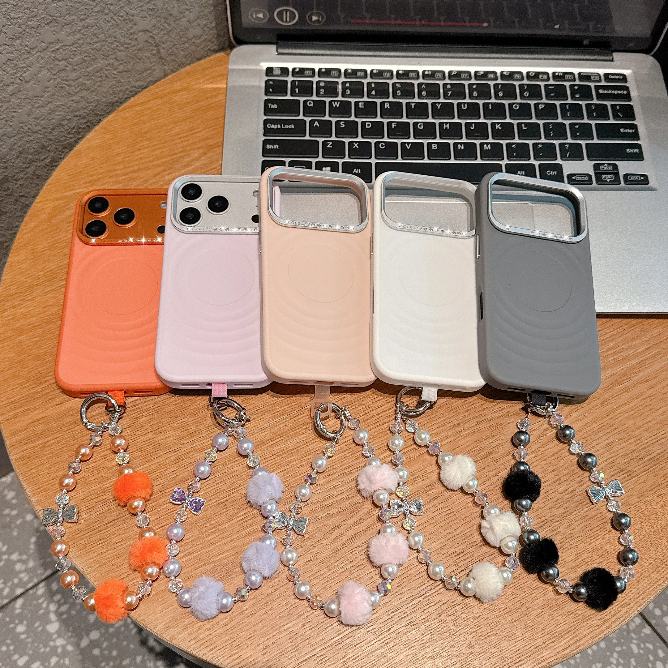 

Shockproof Water Ripple Magnet Case For iPhone 17 16 15 14 Pro Max For Magsafe Candy Silicon Protective Velvet Funda