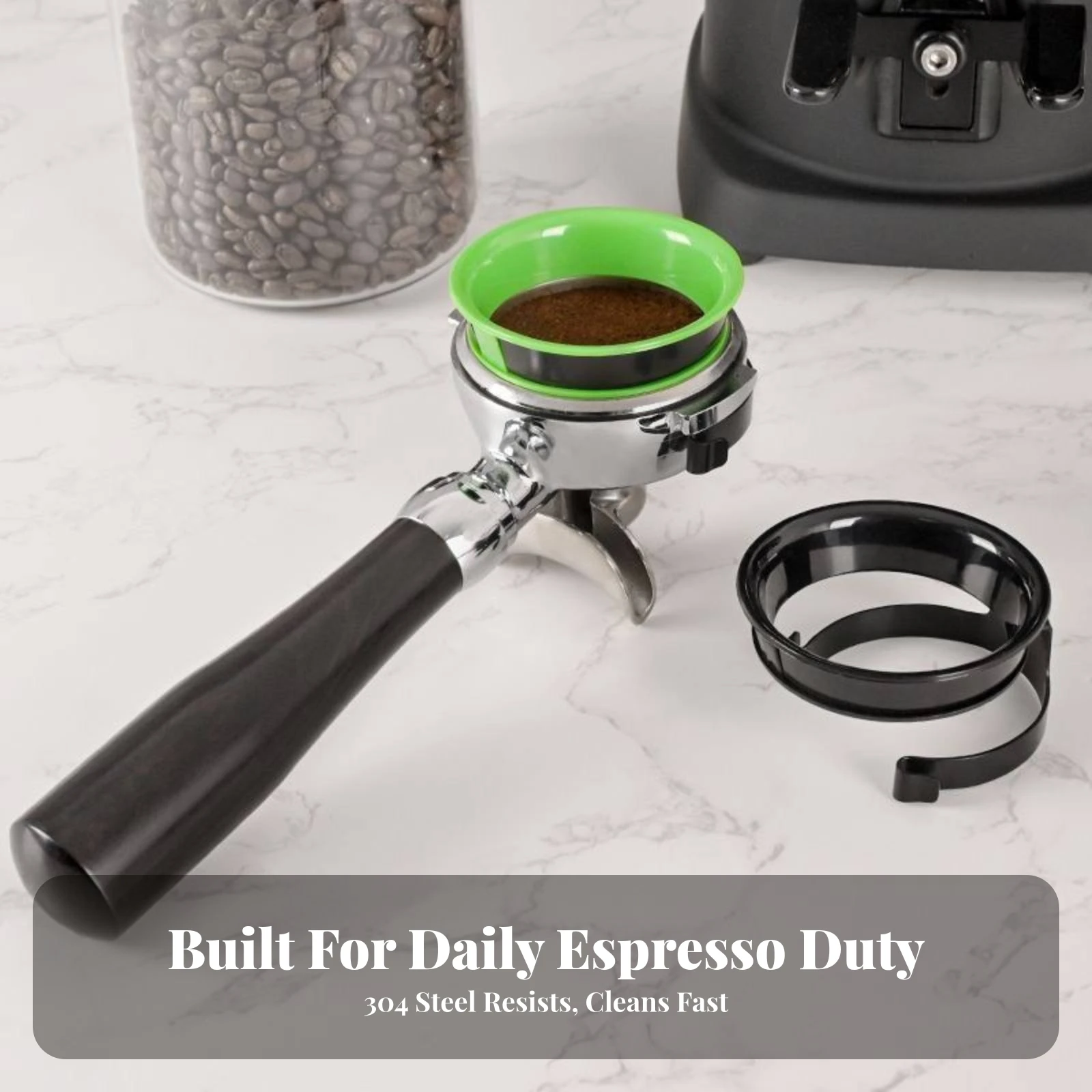 Espresso Dosing Collar Anti-Spill 58mm Portafilter Funnel Espresso Dosing Funnel Stainless Steel Robust for Home Baristas