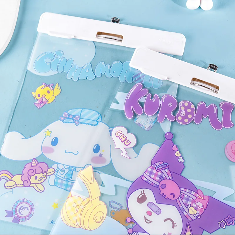 حافظة من الأكريليك الشفاف من كارتون سانريو مقاس A4، كتابة محمولة قوية ليس من السهل كسر اللوازم المدرسية لحافظة الطلاب